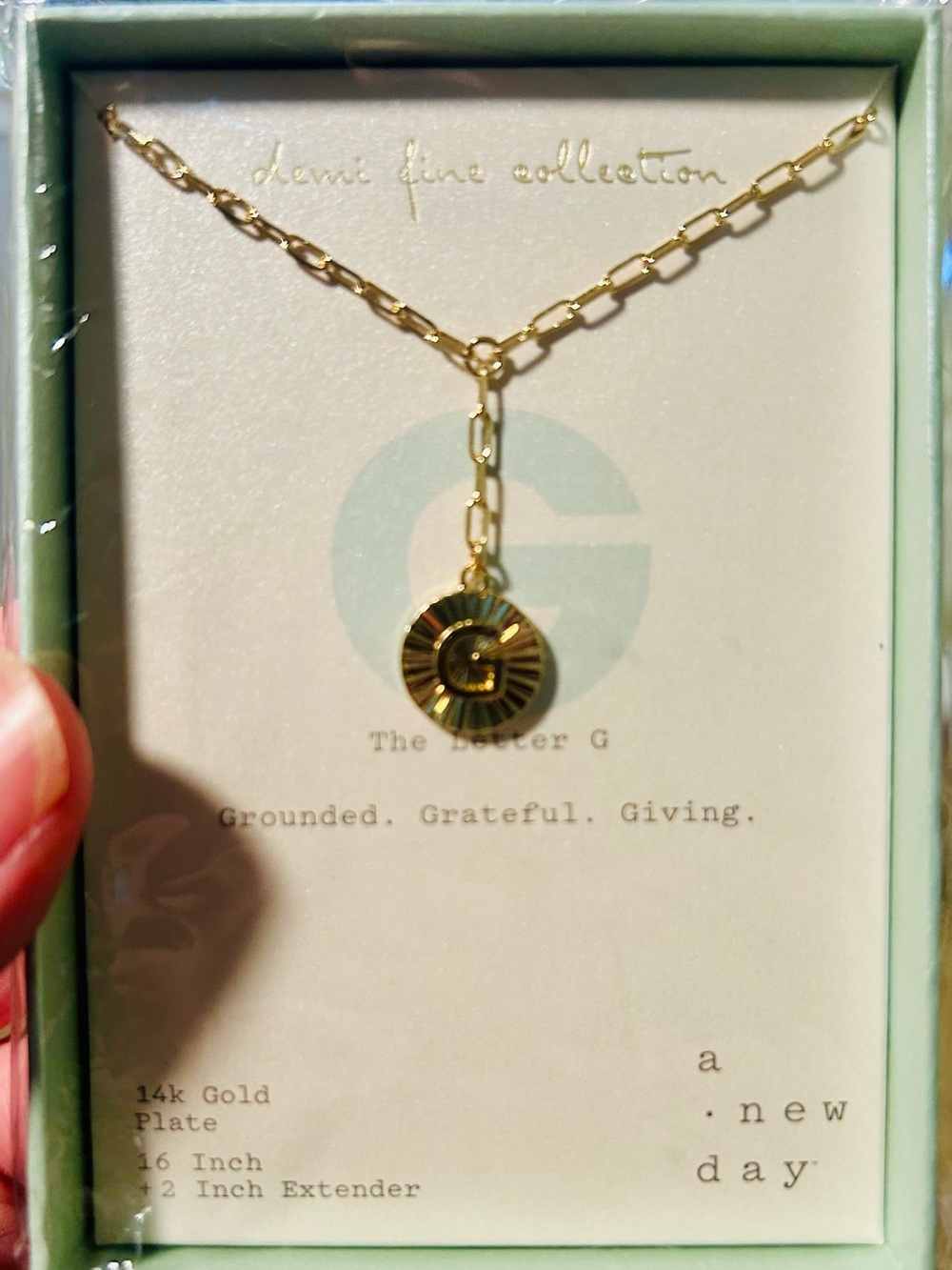 a new day Gold Pendant Necklace with 'G' Charm - Gold